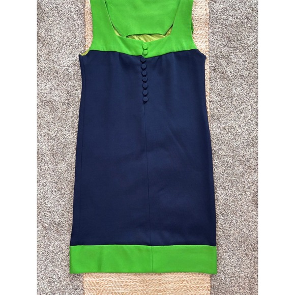 Stanton Jrs. Dresses & Skirts - Vintage 60s Stanton Jrs Mod Navy Lime Green Colorblock Shift Mini Dress Women 9
